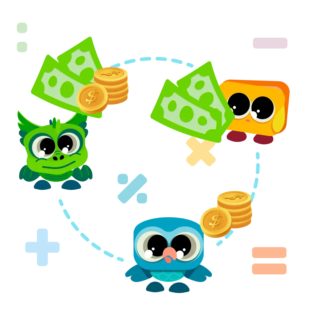 Money flowing between Tabi mascots in an optimized settlement loop